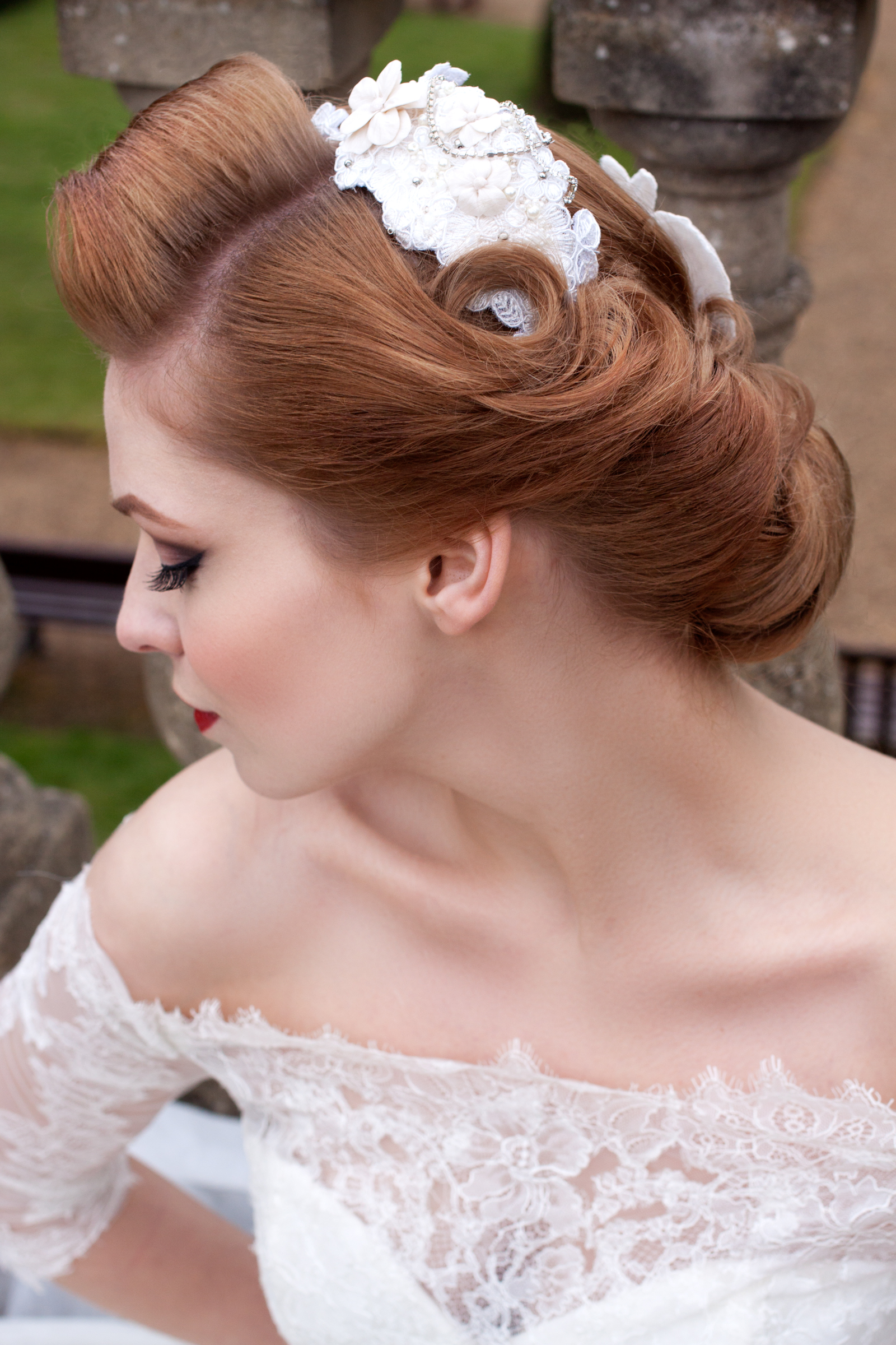 vintage bridal hair and make-up