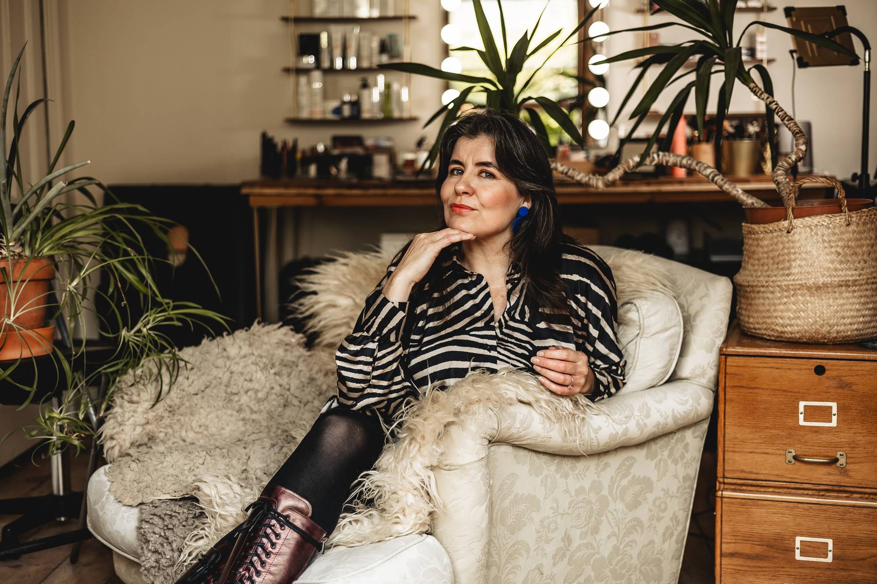 Portrait of a confident woman embracing self-love and growth at 47. Part of a personal journey to build self-confidence through make-up and showing up through fear.